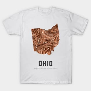 Ohio state map abstract brown T-Shirt